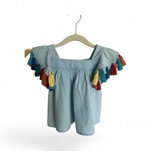 Tucker + Tate Light Blue Top with Multicolor Tassels